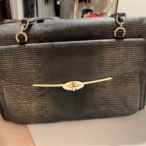 Coach Black Textured Shoulder Bag with Gold Hardware